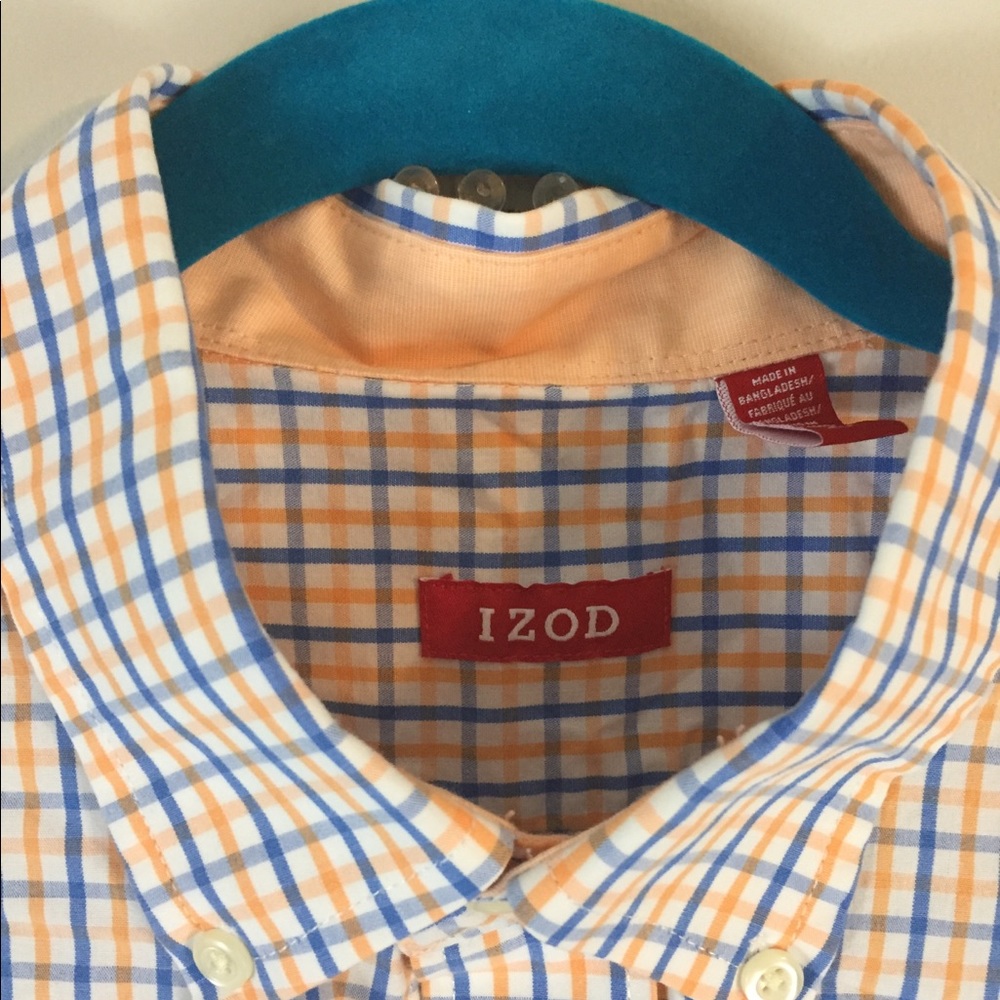 MEN "IZOD" LONG SLEEVE BUTTON DOWN Plaid Sz Large